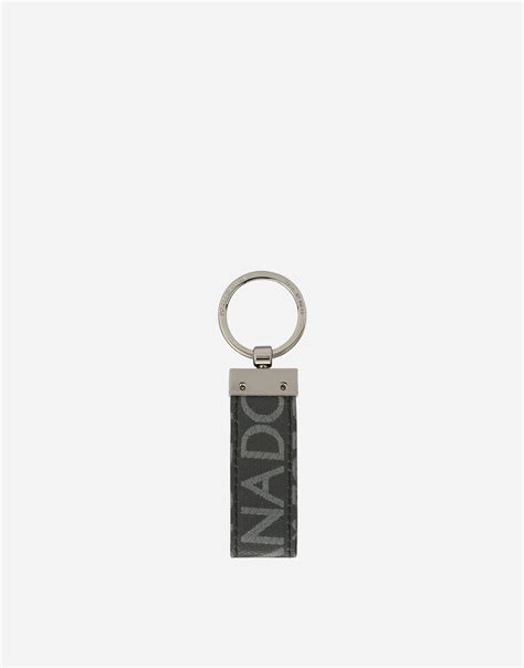 Coated jacquard fabric keychain 